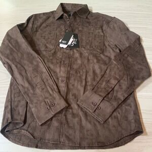 Eighty Eight Brand‎ Mens Medium Long Sleeve Button Up Shirt Brown